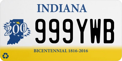 IN license plate 999YWB