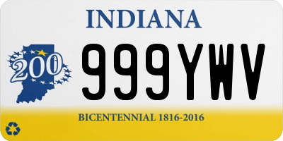 IN license plate 999YWV