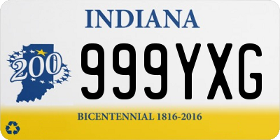 IN license plate 999YXG