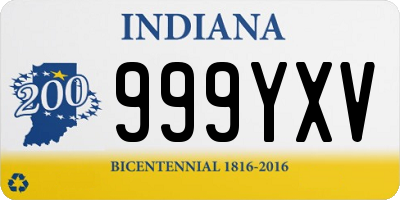 IN license plate 999YXV