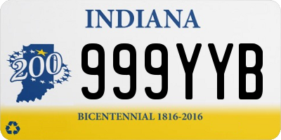 IN license plate 999YYB