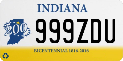 IN license plate 999ZDU