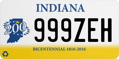 IN license plate 999ZEH