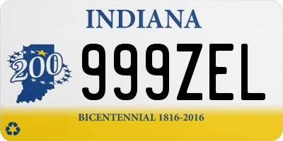 IN license plate 999ZEL