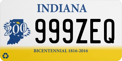 IN license plate 999ZEQ