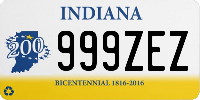 IN license plate 999ZEZ