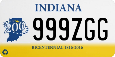 IN license plate 999ZGG