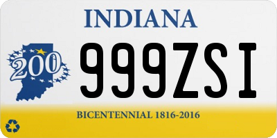 IN license plate 999ZSI