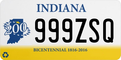 IN license plate 999ZSQ