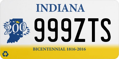 IN license plate 999ZTS