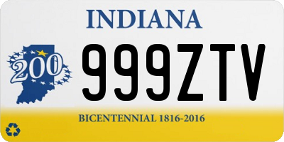 IN license plate 999ZTV