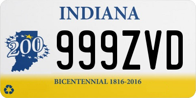 IN license plate 999ZVD