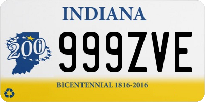 IN license plate 999ZVE