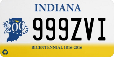 IN license plate 999ZVI