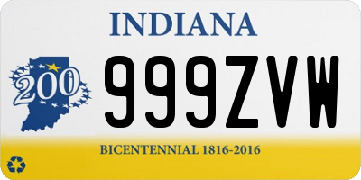 IN license plate 999ZVW