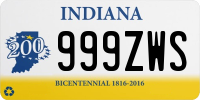 IN license plate 999ZWS