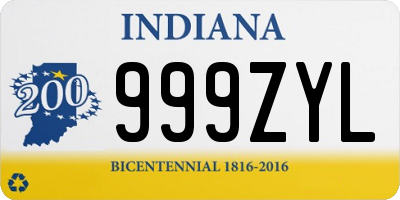 IN license plate 999ZYL