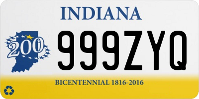 IN license plate 999ZYQ