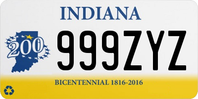 IN license plate 999ZYZ