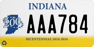 IN license plate AAA784