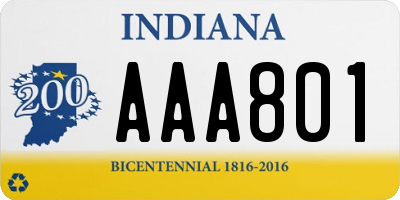 IN license plate AAA801