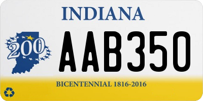 IN license plate AAB350