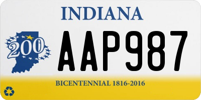 IN license plate AAP987