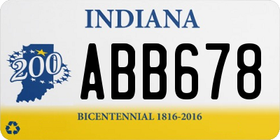 IN license plate ABB678