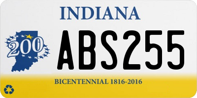 IN license plate ABS255