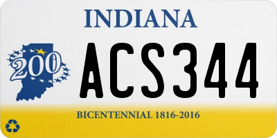 IN license plate ACS344