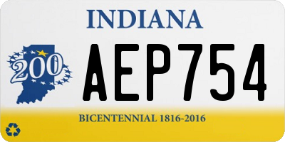 IN license plate AEP754