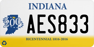 IN license plate AES833