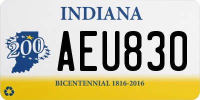 IN license plate AEU830