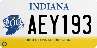 IN license plate AEY193