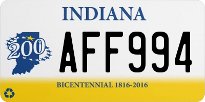 IN license plate AFF994