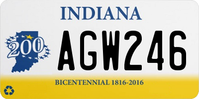 IN license plate AGW246