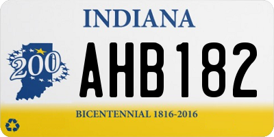 IN license plate AHB182