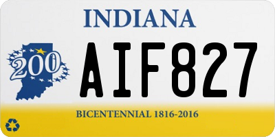 IN license plate AIF827