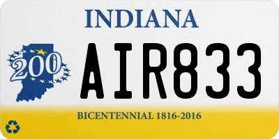 IN license plate AIR833