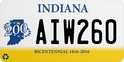 IN license plate AIW260