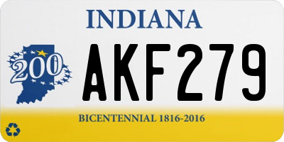 IN license plate AKF279