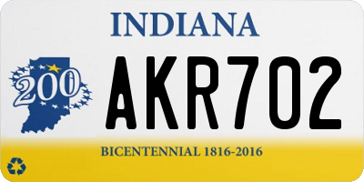 IN license plate AKR702