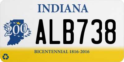 IN license plate ALB738