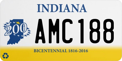 IN license plate AMC188