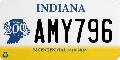 IN license plate AMY796