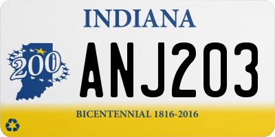 IN license plate ANJ203