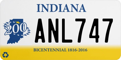 IN license plate ANL747