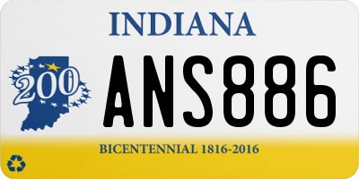 IN license plate ANS886