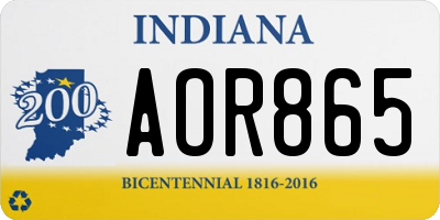 IN license plate AOR865