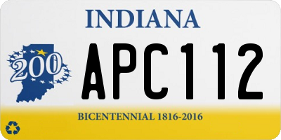 IN license plate APC112